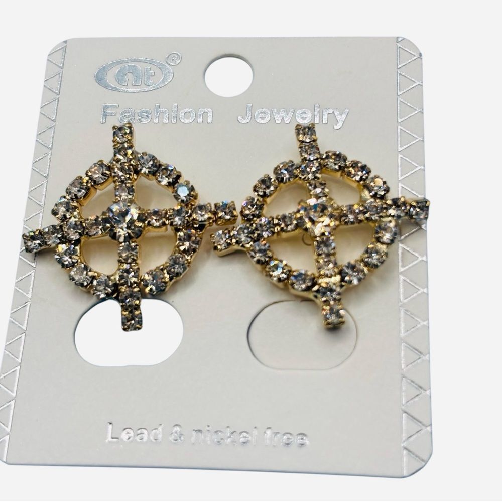 Fashion‎ Jewelry Gold and Silver Cross Earrings
